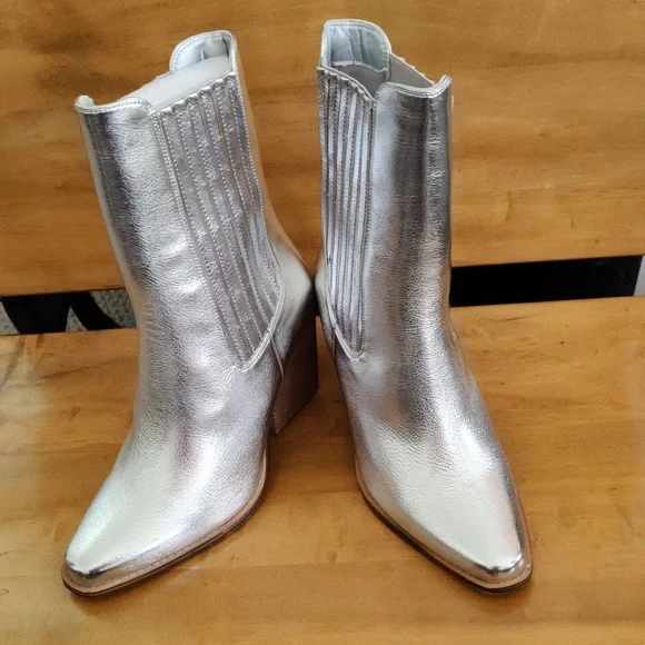 Chinese Laundry Silver Metallic Cali Fashion Boots Size 10 - Picture 4 of 12